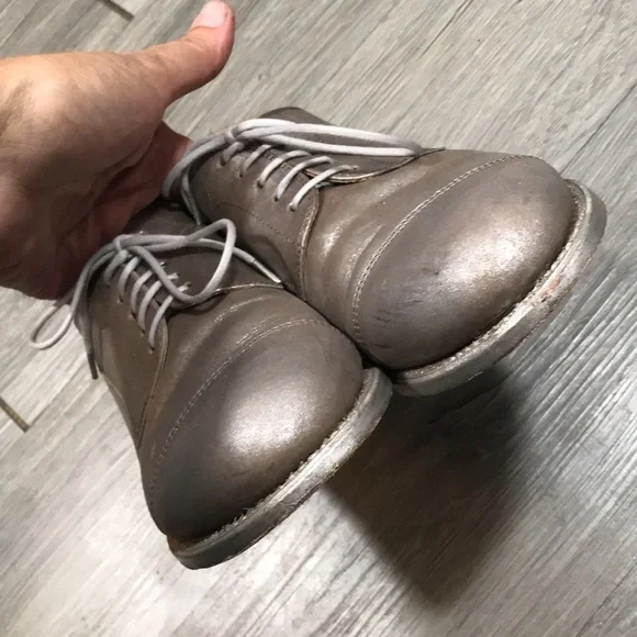The Office of Angela Scott Ms. Baker Oxfords in Silver Overlay Tan Leather